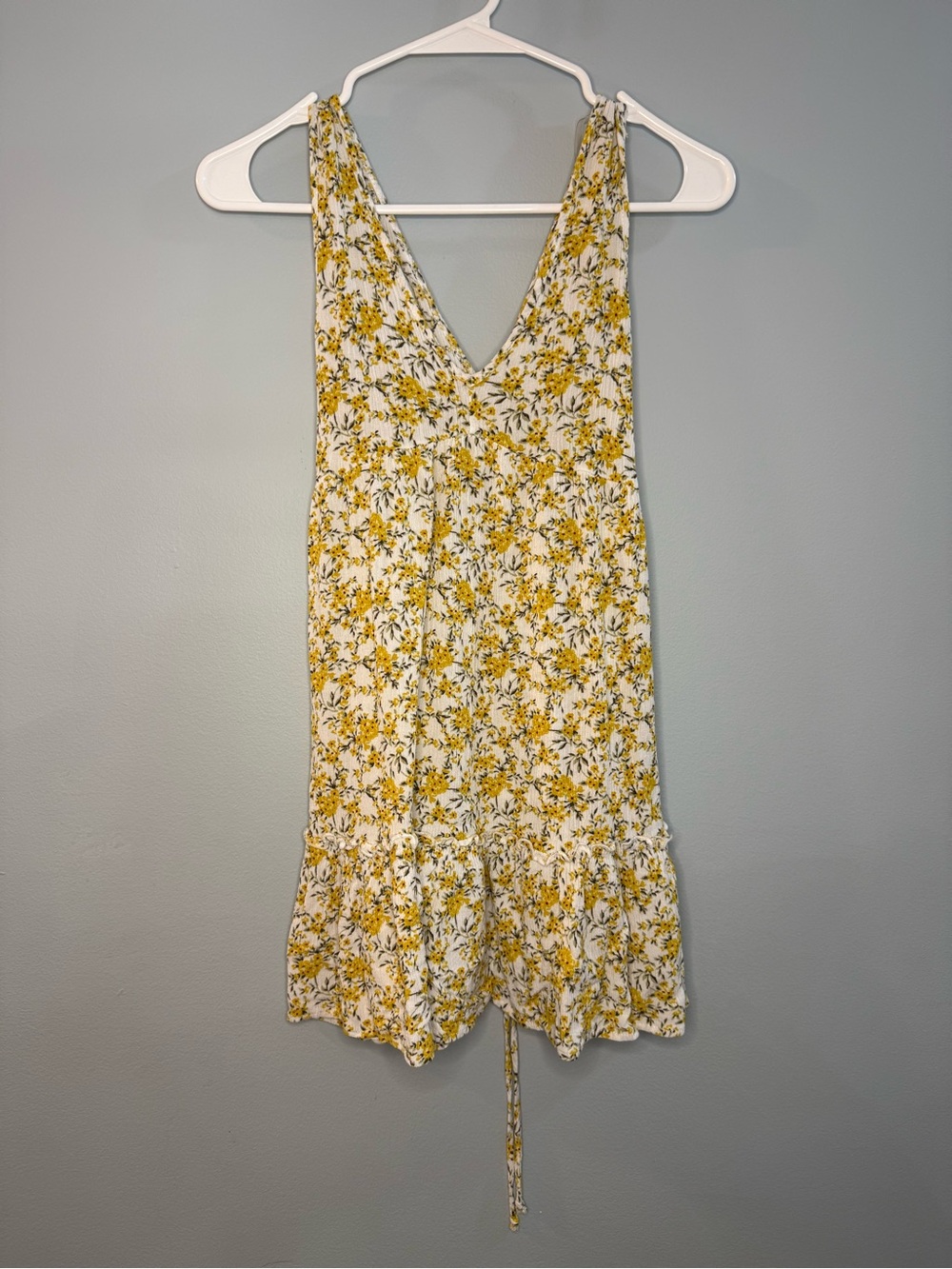 Millibon White and Yellow Floral Mini Dress